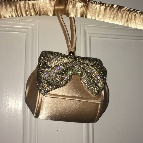 Handbags - Elegant Champagne -color bag with rhinestone. NWT
